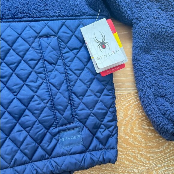 Spyder Sherpa Fleece Quilted Teddy Jacket Zip up Hoodie Active Jacket L - Picture 4 of 6